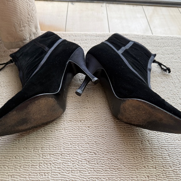 BOTTEGA VENETA Women Black Suede Ankle Boots, 3" heels,Size 37, Authentic - Picture 10 of 14